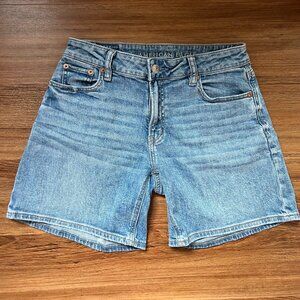 Wide Leg Stretch Denim Shorts